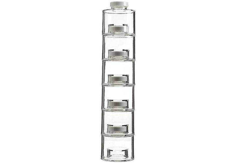 6Piece Stackable Storage Jar Spice