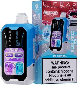 Rifbar Blue Razz Ice - MixPro 40K Puff Disposable Vape with LED Display