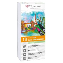 Tombow ABT Dual Brush Pen 18pc Set, pastel colours