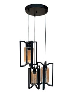 Trivara Modern Trio Amber Glass Pendant Light-MRUL