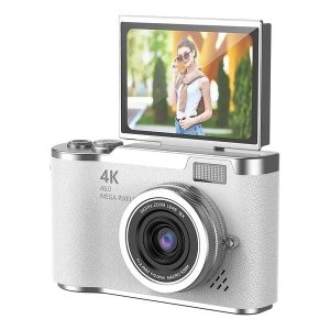 4K Digital Camera with Flip LCD Screen, AF Focus, 48MP &amp; 8X ZOOM