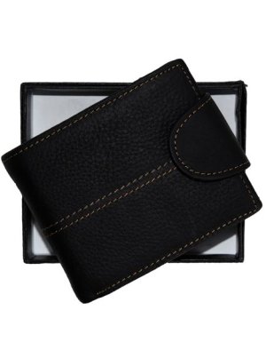 Luvsa SK-CH041 Full Grain Genuine Leather Bifold Card Holder Wallet with Box