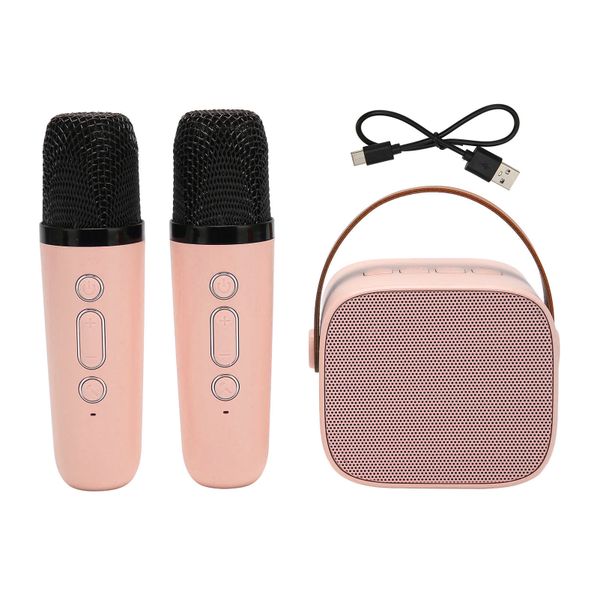 Karaoke Machine Multifunction Stereo Sound Portable Bluetooth Speaker Pink