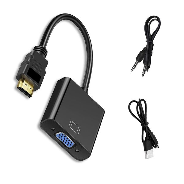 HDMI Male Converter to Vga Female, HDMI Vga Converter, Audio Power Cable