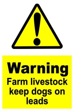 Warning Farm Livestock Keep Dogs On Leads 40x60cm Sign - 2 Pack.