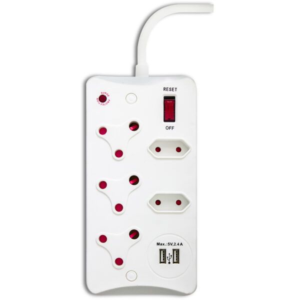 FLASH 5 Way Surge Protected Multi Plug