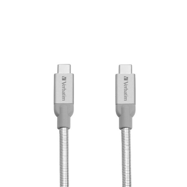 Verbatim USB-C to USB-C Stainless Steel Sync &amp; Charge Cable 30cm