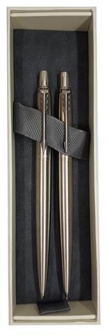 Parker Jotter Ballpoint Pen &amp; Pencil Set - Stainless Steel - Chrome Trim