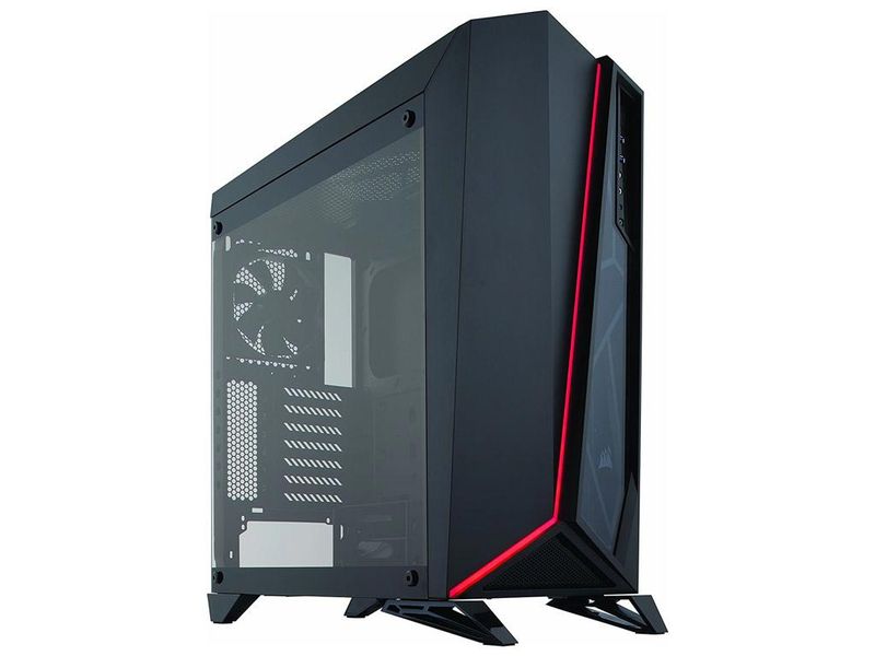 Corsair Carbide Series Spec Omega Black &amp; Red Windowed ATX PC Chassis