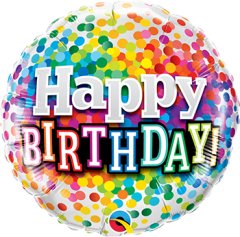 18 Inch Foil Birthday Rainbow Confetti 1CTP