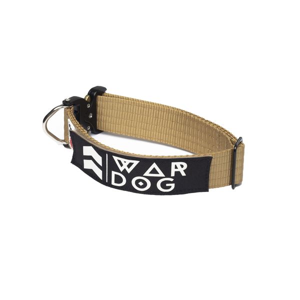 War Dog Metal Buckle Dog Collar Tan - 38mm