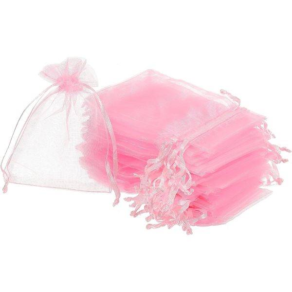 100Pcs 20x30cm Gift Bags Drawstring Organza Jewelry Pouches