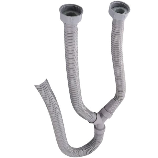 3.5Ft Washing Machine Pvc Y Shaped Drain Discharge Hose Washer Pipe Connect
