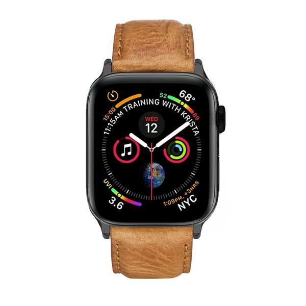 Colton James Leather Strap for Black/Space Grey 40mm Apple Watch Sandstone