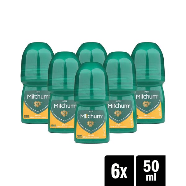 Mitchum Men Antiperspirant Roll-On Sport 50ml x 6 Pack