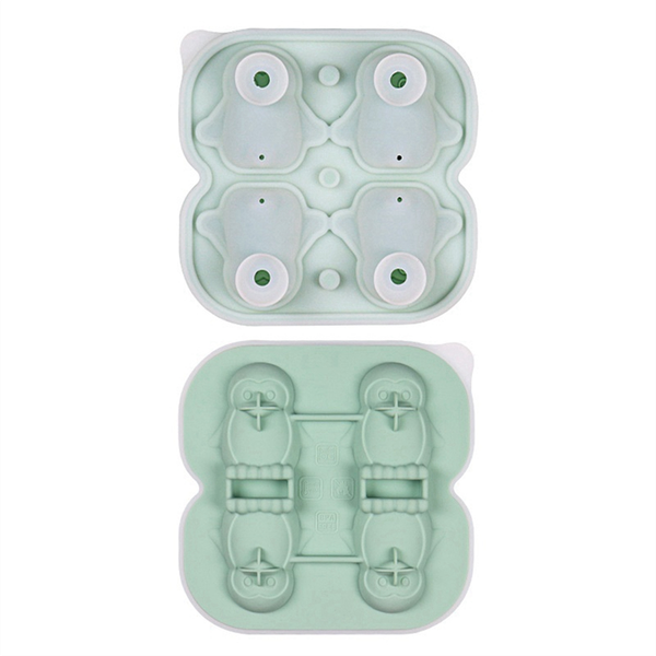 Penguin Ice Cube Mold Make 4 Cute Penguin Ice Balls For Drink Green