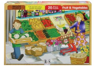RGS Group Fruit &amp; Veg Wooden Puzzle - 20 Piece