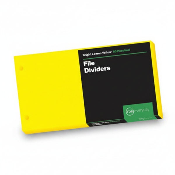 RBE Bright Yellow File Dividers - 50 Piece for Organizing Documents