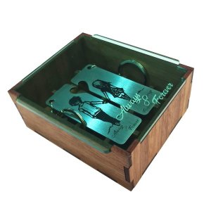 Girl + Boy Couples Stainless Steel Keyring Gift Box Set