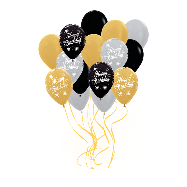 Silver Birthday Balloon Bouquet