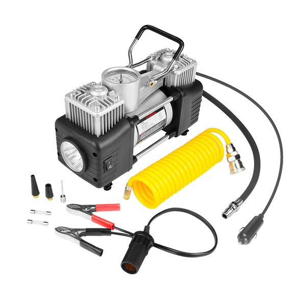 12V Air Compressor Vehicle Inflator Pump With Tire Repair Tool Kit
