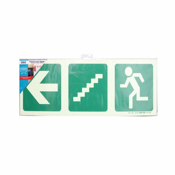 Parrot Products Photoluminescent Safety Sign - E17: Left Arrow Down