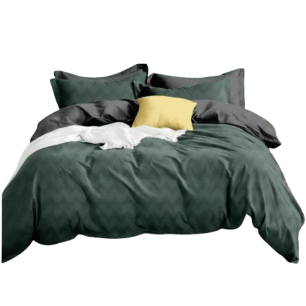 Linen Boutique - Duvet Cover Set Reversible-MarbleGreen