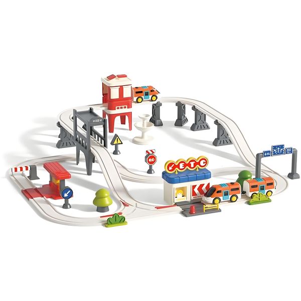 Urban Rail Train Set for Kids,Electric Track Toy Set Car Toys for Boys