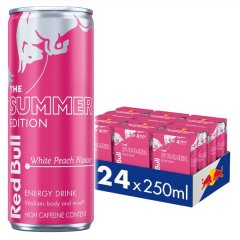 Red Bull Energy Drink Summer Edition White Peach 250ml Case (6 x 4 Pack)