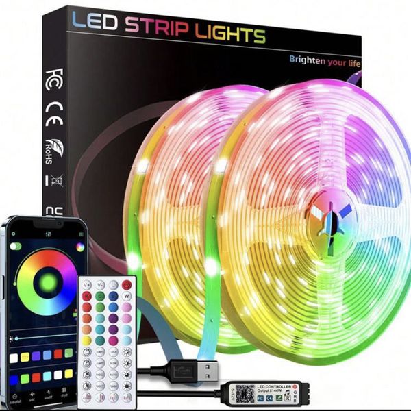 20m Smart RGB LED Strip Lights Controlled by Mobile App &amp; Remote Control
