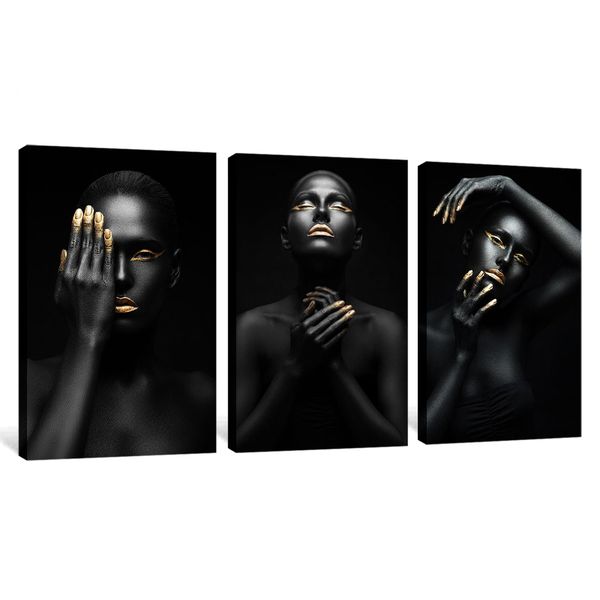 Exclusive 3-Piece Fashion Nude Style Photograph Canvas Print Wall Art Decor