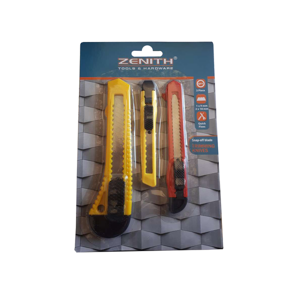 Zenith Small Medium &amp; Large Snap-off-Blade Trimming Knives
