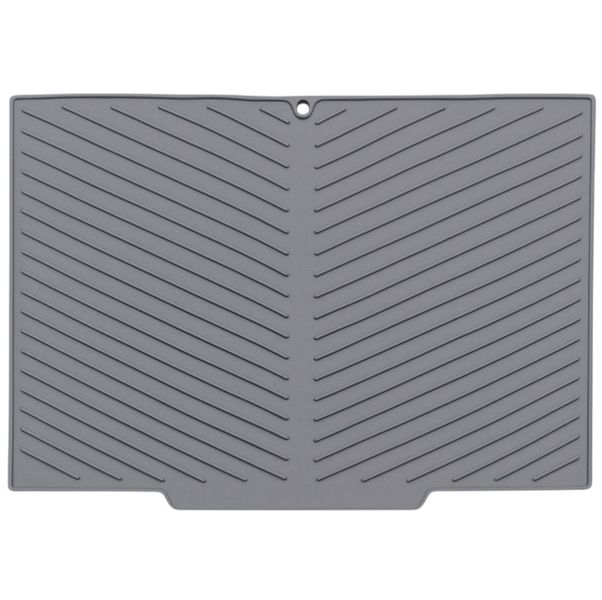 Silicone Sink Protector Mat With Anti-Bacterial Surface - Light Grey