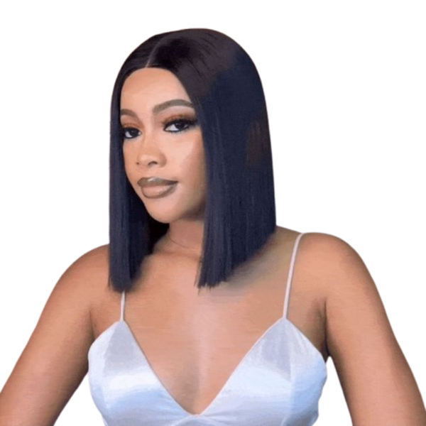 8 Inch Short Straight Lace Wig African Style Headband