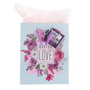 Medium Gift Bag with Gift Tag - Rooted and Established in Love