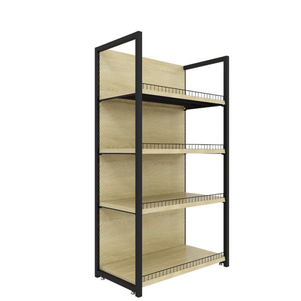 Industrial 4-Tier Metal Retail Display Rack | Heavy-Duty Gondola Shelving