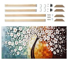 Canvas and DIY Frame Kit: Abstract Paint - Colourful Blossom
