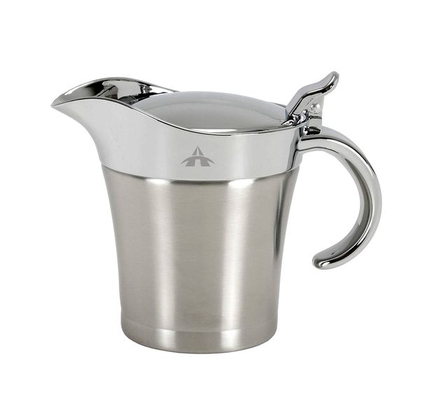 Double Wall Insulated Sauce Pot Gravy Boat With Hinged Lid - 450ml