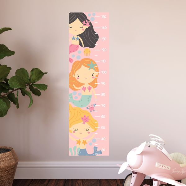 Mermaids Height Chart Wall Sticker