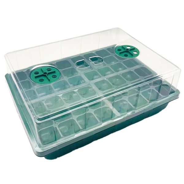 Garden Large Seedling Growth Tray With Humidity Control Vents 36x27.5x15cm