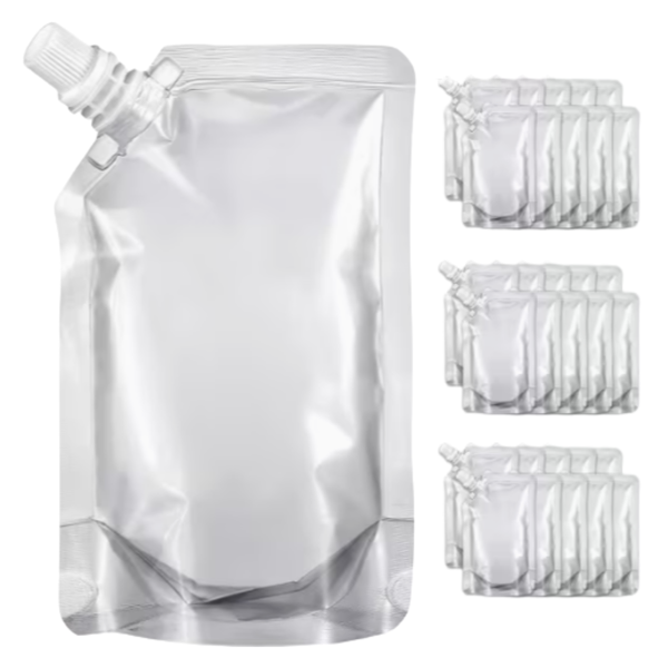 Transparent Storage Pouch 1000ml - Stand-Up Pouch with Screw Cap - PKT 20
