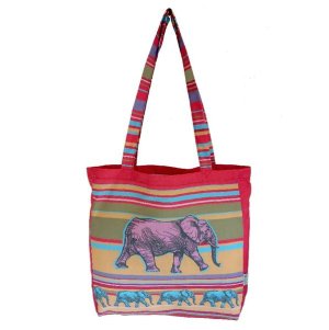 Elephant Stripe Animal Shopper/Tote Bag
