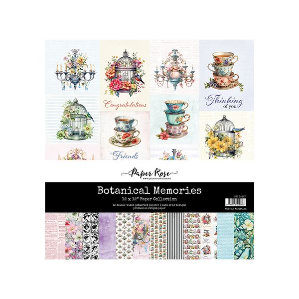 Paper Rose Botanical Memories 12x12 Paper Collection