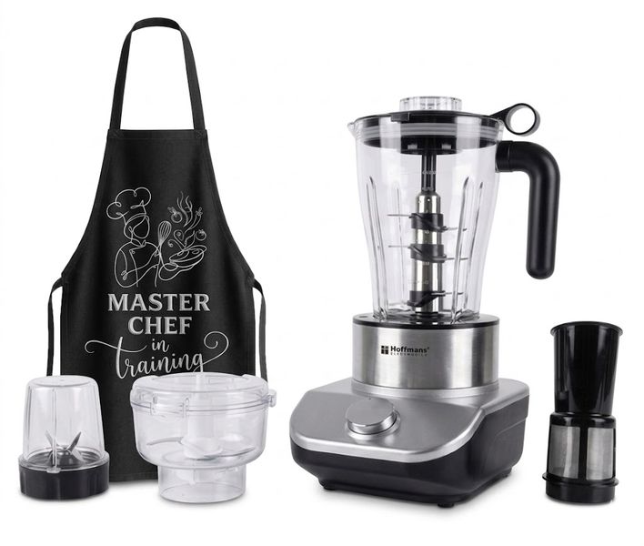 Hoffmans 4-in-1 Food Processor with Unbreakable PC Jar &amp; Master Chef Apron