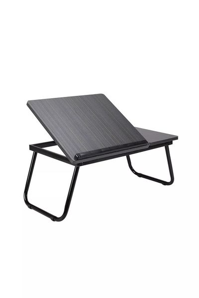 Laptop Bed Table-Adjustable Folding Portable Tray with Cup Slot For Study