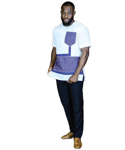 Africa Fashion House Arome Blue-Line Shwe Shwe Shirt