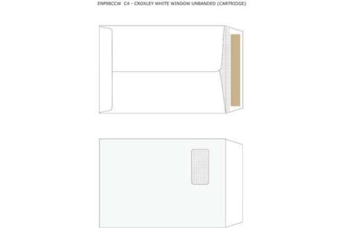 Croxley C4 White Window Unbanded (Cartridge) Envelopes (Box of 250)