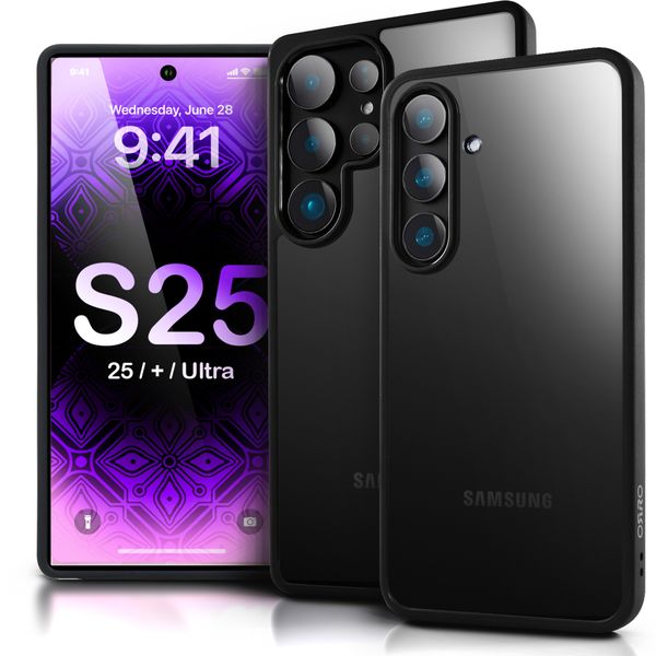 ORRO Slim Clear Case for Samsung S25/Plus/S25 Ultra - Black Edge Cover
