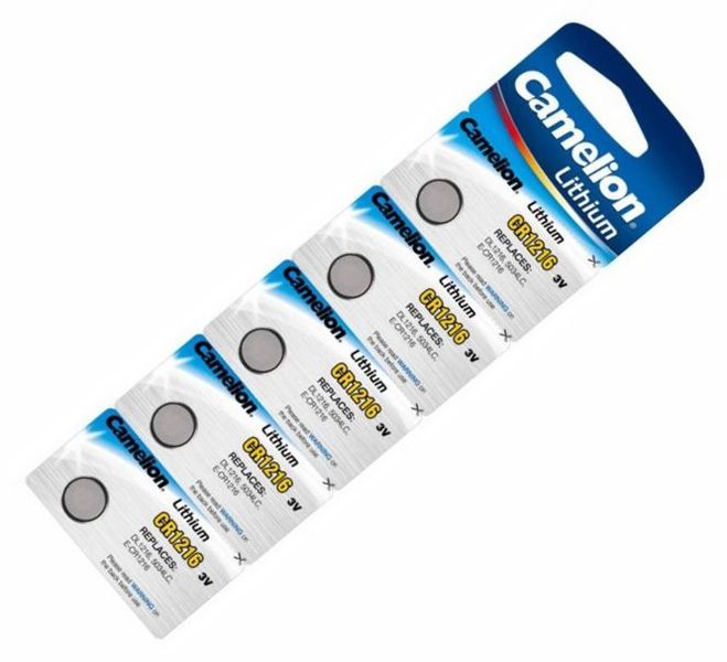 CAMELION CR1216-BP5 Lithium Coin Battery 3V 25mAh 12.5x1.6mm 5P/Pack