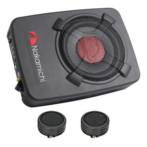 Nakamichi 8" 1500w Tri-Port Under Seat Active Subwoofer &amp; Evo Tweeters